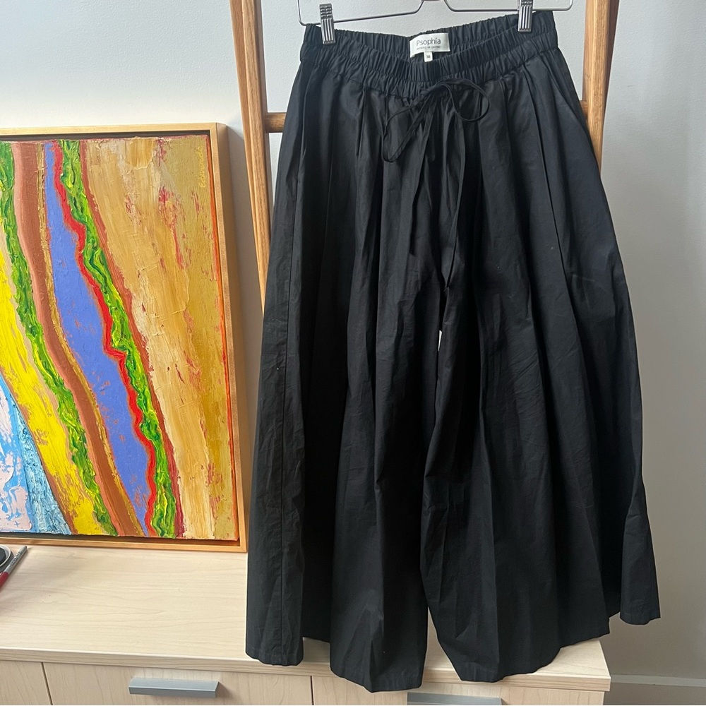 Psophia Black Drawstring Palazzo Pant